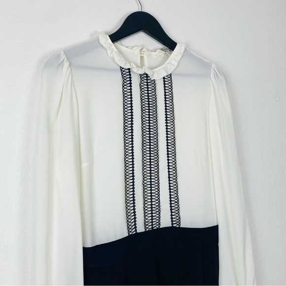 Miss SELFRIDGE White Black Embroidered Romper Size 8 - Picture 2 of 16